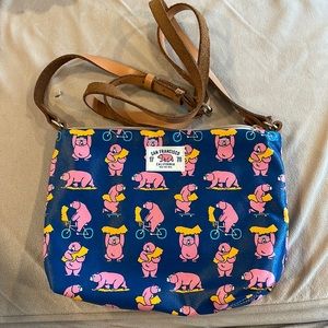 San Francisco, 1776 vinyl purse with leather straps 8 x 10”. With inner pocket